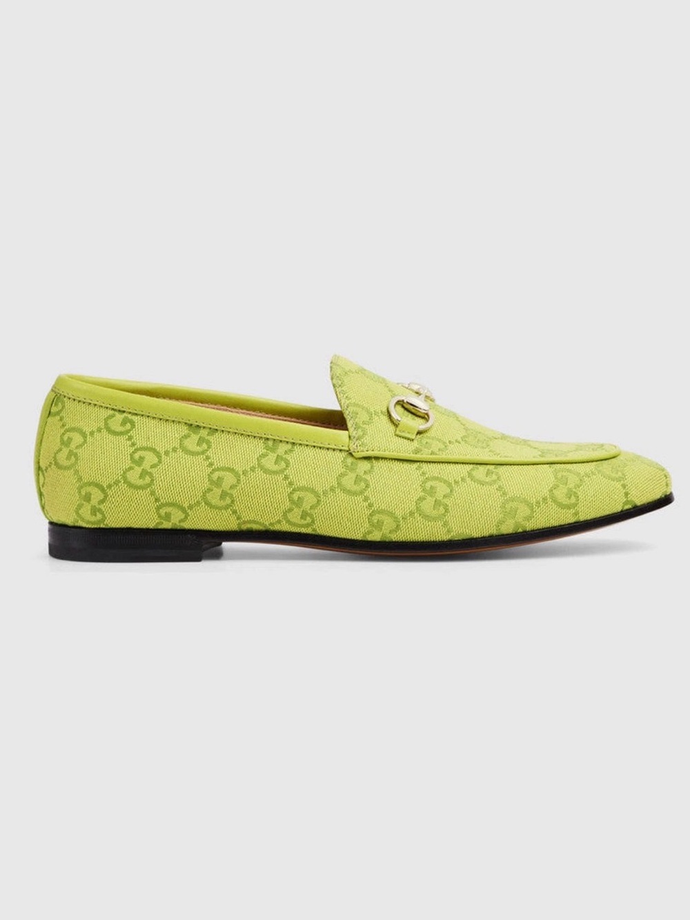 Gucci Jordaan Loafers Green Monogram Canvas Women’s EU 37.5/US 7.5